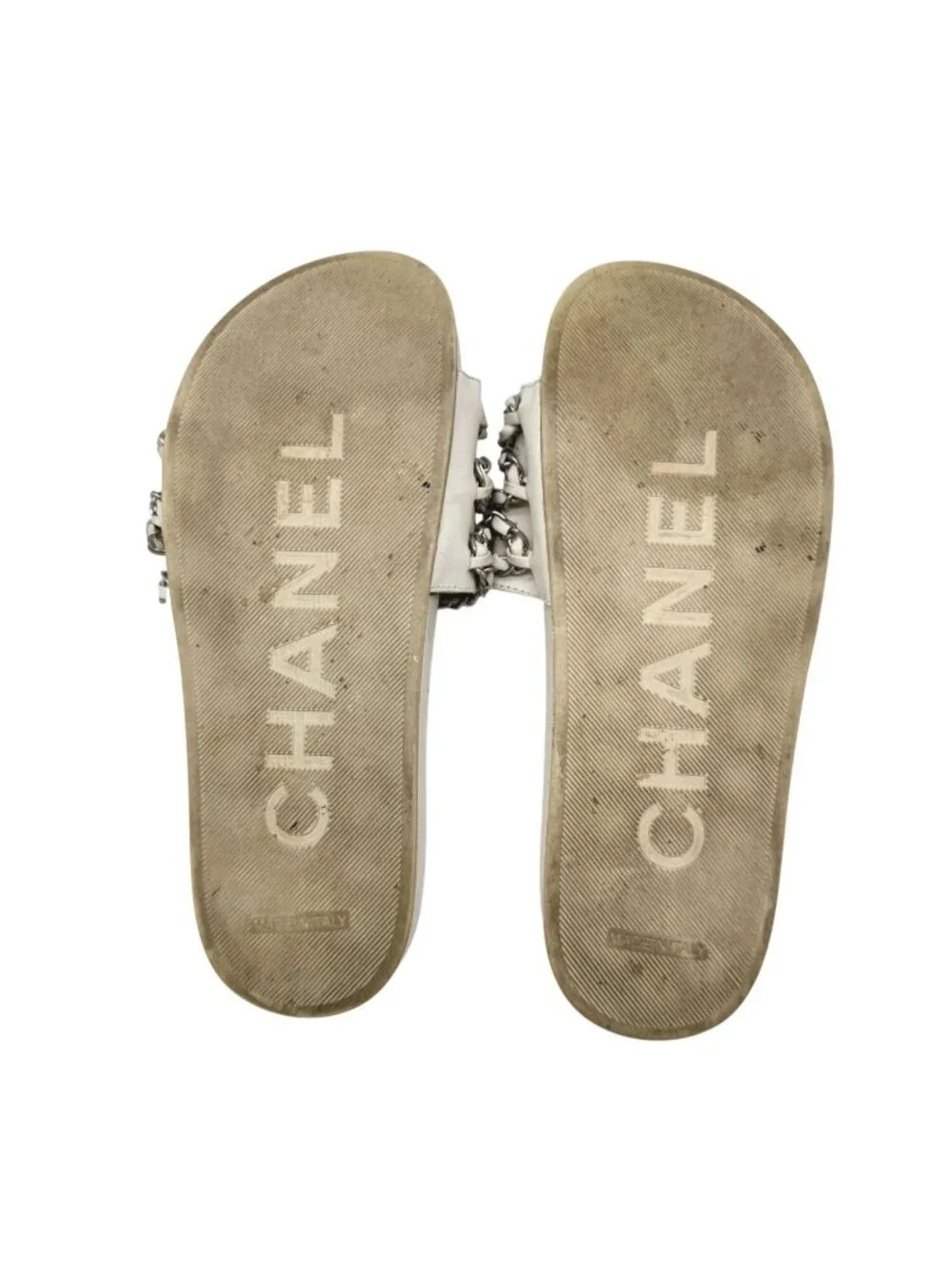 Chanel 2017 CC Logo Chain Link Slide Slides - Size 38/ 7.5